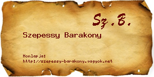 Szepessy Barakony névjegykártya